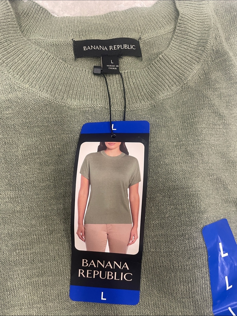 New women’s Banana Republic Lightweight Crewneck Top - Green